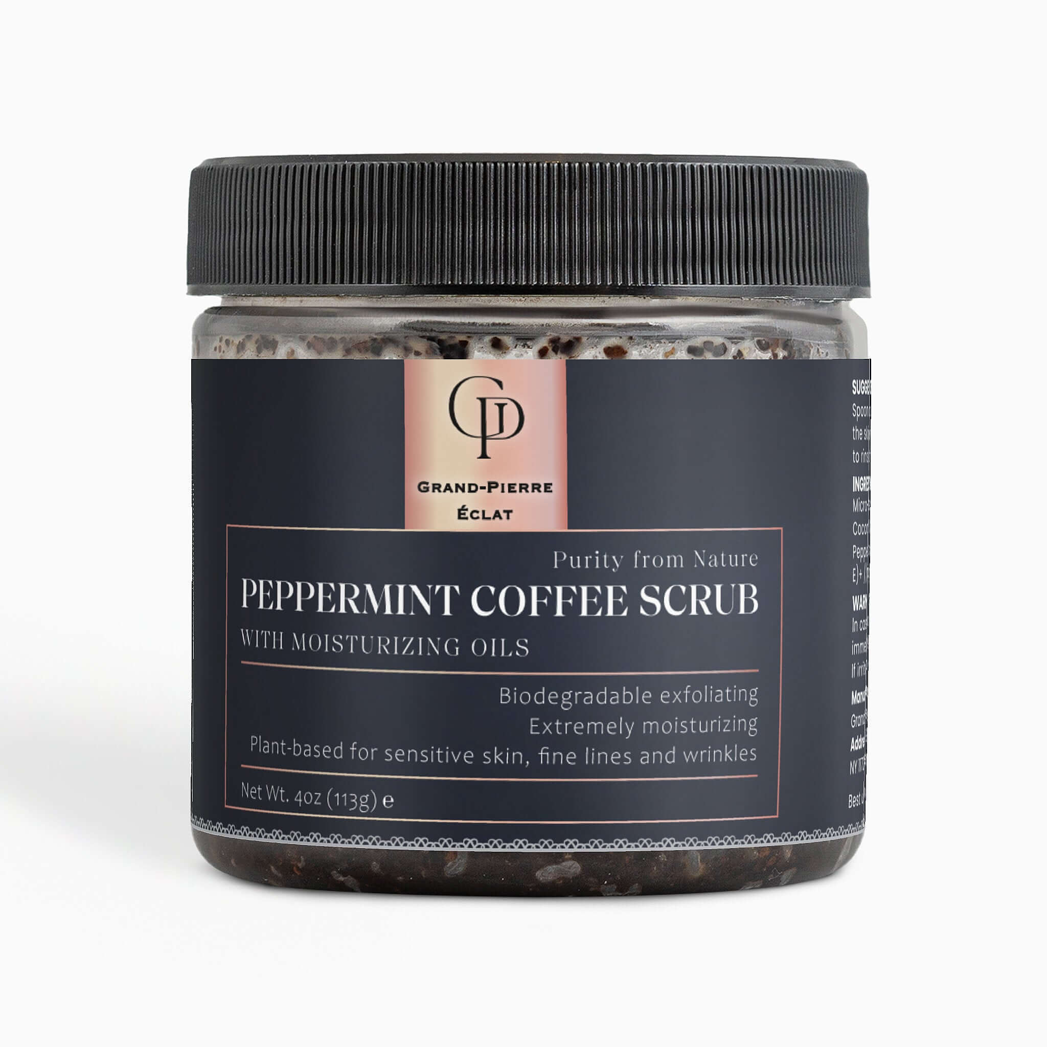 Peppermint Coffee Scrub by Grand-Pierre Éclat – natural skincare for healthy, radiant skin